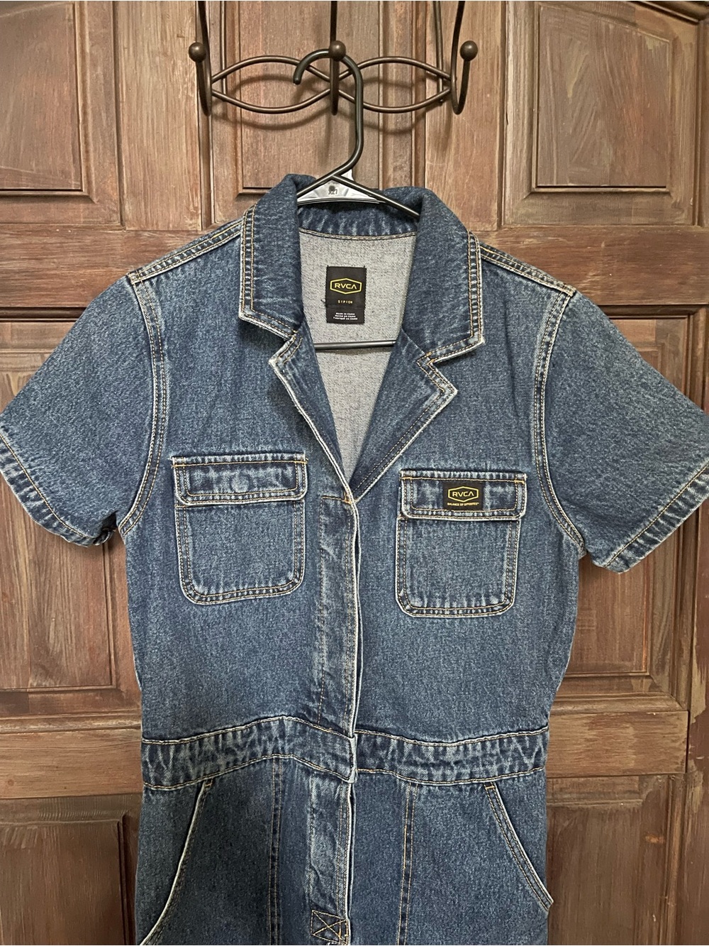 RVCA Women's Recession Denim Jumpsuit Jeans - Blue - Picture 5 of 8